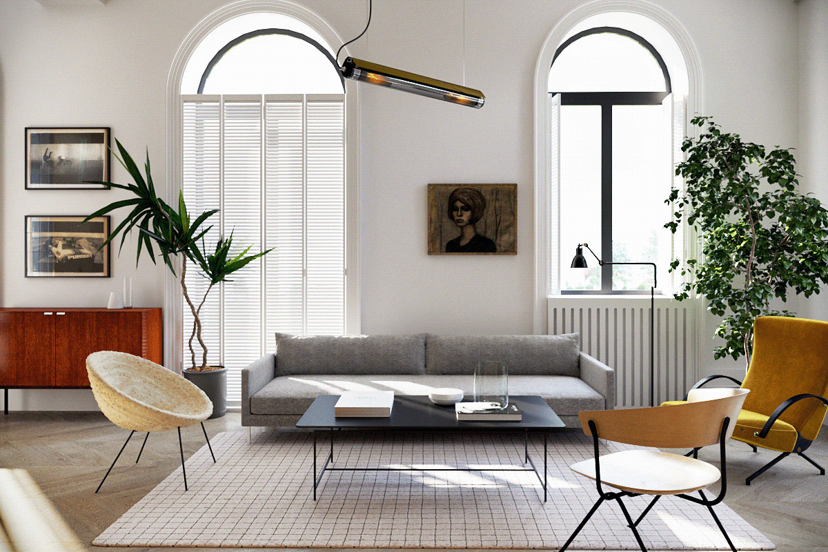 how to design a mid century modern living room